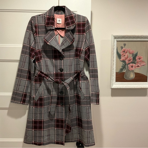 Plaid Cabi Trench Coat Jacket - Picture 1 of 6